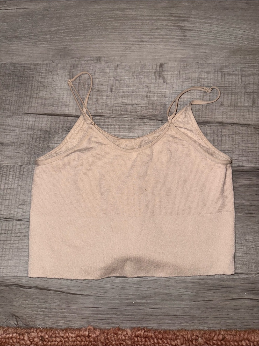 Anthropologie Pale Pink Cropped Spaghetti Strap Tank